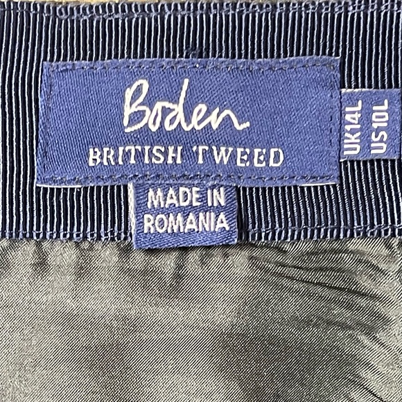 Boden British Tweed Skirt Window Pane Gray Knee length Quiet Luxury Capsule - Picture 6 of 10